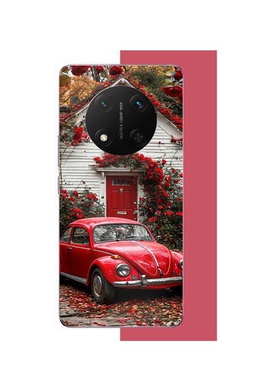 Honor Magic 7 Lite Uyumlu Kırmızı Vos Vos Baskılı Silikon Kılıf Renkli