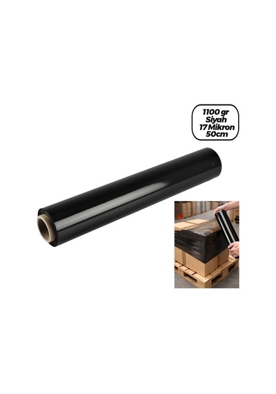 Power Streç Film 17 Mikron 50 Cm - Siyah, Koli Ve Palet, Net 600 Gr- 6'li Paket Diğer