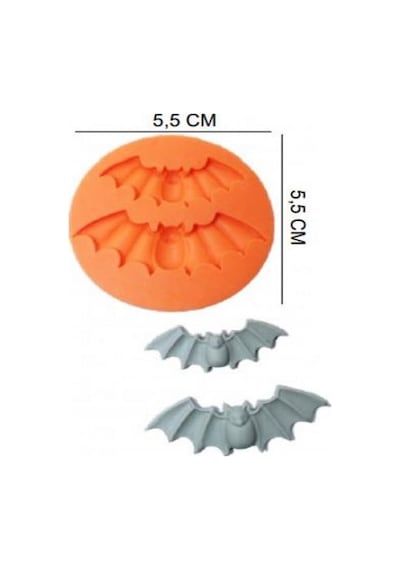 Şeker Hamur Kalıbı Silikon Yarasa 5,5 5,5 Cm