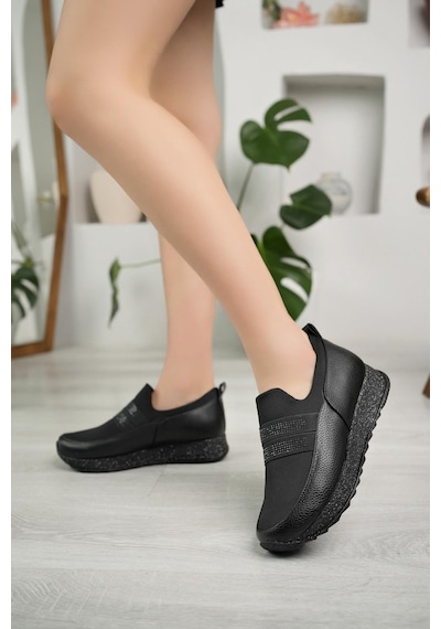 Nesil Shoes Wiss 510 Siyah Anatomik Kadın Ayakkabı-siyah Siyah