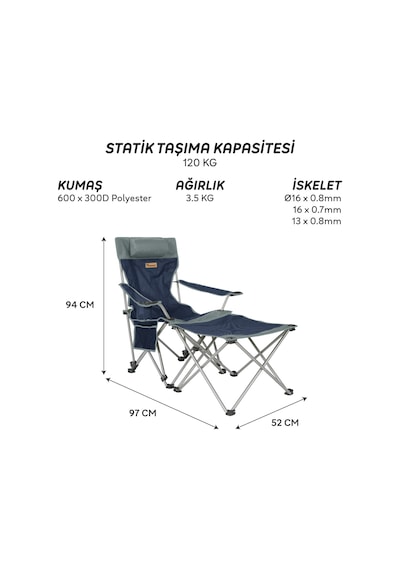 Freecamp Phoenix Katlanır Masalı Sandalye-lacivert-gri