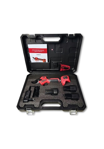 Sc-8614 Üç Akülü Şarjlı Budama Makası 35mm+şapka+yelek Set