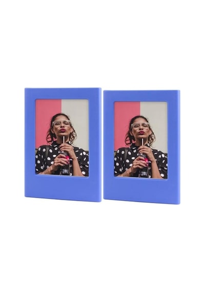 Ayrex Fujifilm Instax Mini Film Uyumlu 2'li Mıknatıslı Fotoğraf Çerçeve Seti, Koyu Mavi Diğer