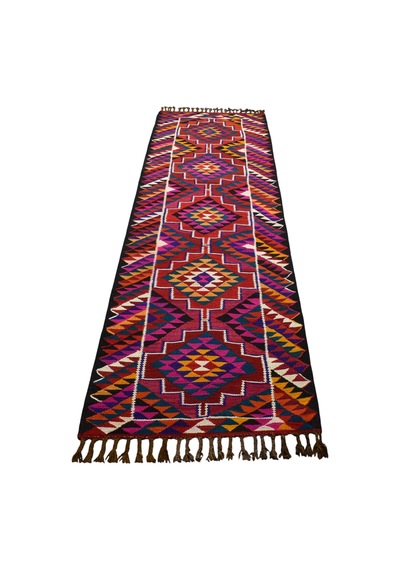 Zehra Abla Halı Yeni El Dokuma Görkemli Otantik Herki Yolluk Yün Kilim 7118 Çok Renkli