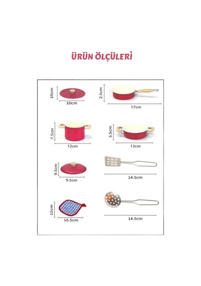 Oyuncak Metal Tencere Tava Seti 8 Parça - Pembe Paslanmaz Çelik Evcilik Mutfak Seti
