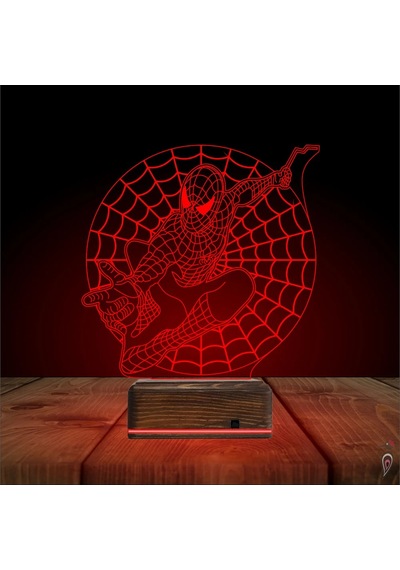 Luvivia Örümcek Adap Spider Man Ağ 3d Lamba - Masa Gece Lambası Şeffaf