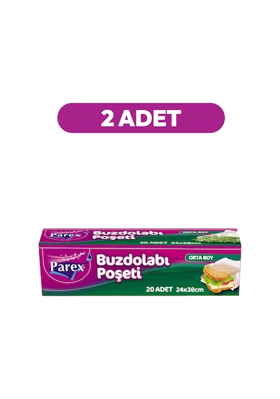 20'li Buzdolabı Poşeti Orta Boy 24 X 38 Cm İkili Paket