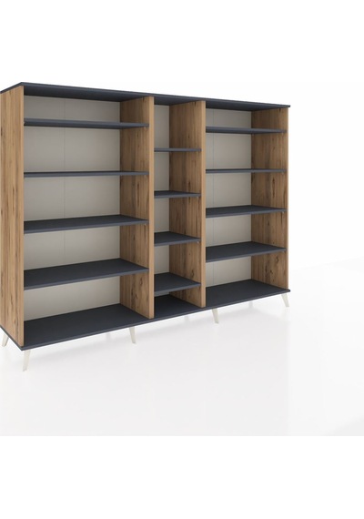 Hyperion Dolap 11 Raflı 220x44x163 Çam-antrasit Çam-antrasit Hyperion Dolap 11 Raflı 220x44x163 Çam-antrasit Çam-antrasit