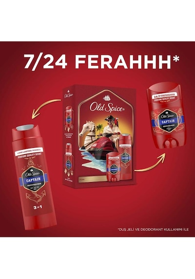 Old Spice Captain Modern Seti Deodorant Stick 50 Ml + Duş Jeli 250 Ml