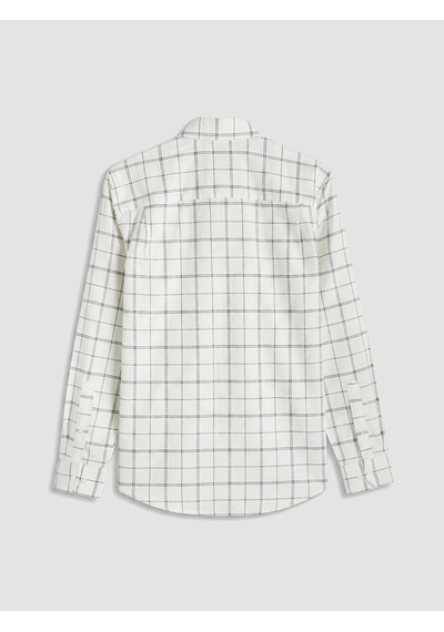 Lcwaıkıkı Classic Beyaz Regular Fit Ekose Oxford Erkek Gömlek