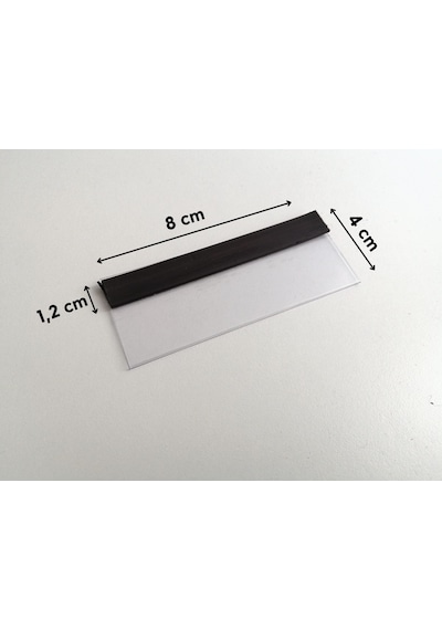 Şeffaf Etiket 10 Ad Pvc Magnet Etiketlik Mıknatıslı 8x4 Cm Raf Etiket Cebi
