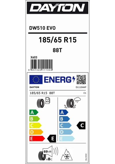 Dayton 185/65R15 88T Dw510E M+S Ec69 Kış Lastiği 2025
