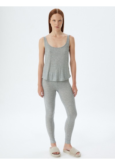 Koton Pijama Altı Fitilli Örme Jogger Standart Bel Antrasit 5wlk40010mk Antrasit