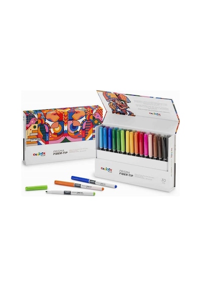 Carioca Plus Prisma Fiber Uçlu Keçeli Boya Kalemi 30'lu