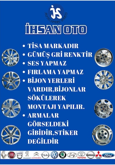 Fiat Linea 15" Jant Kapağı Takımı 4 Adet 51812811 f013
