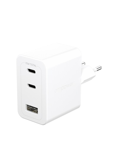 Empower By Panzerglass Grand Prix 2 X Usb-c + Usb-a 70w Ab Fiş Yüksek Hızlı Çoklu Şarj Cihazı