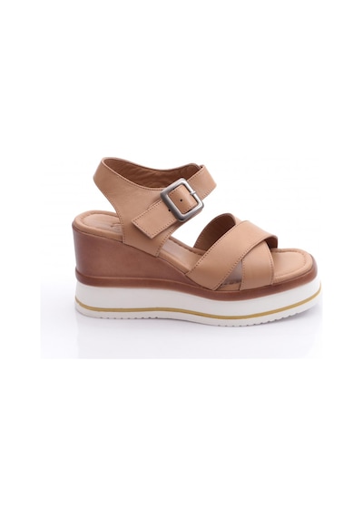 Dgn 1012-24170 Kadin Çapraz Bantli Mega Kalin Taban Sandalet Capıcıno