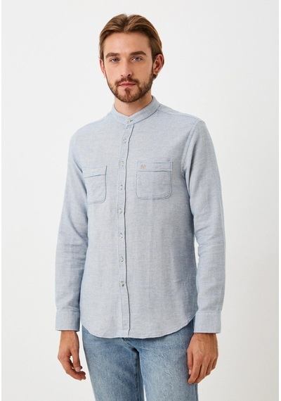 Erkek Gömlek Uzun Kol Mavi Slim Fit Hakim Yaka Ncs Jeans 7114 Mavi