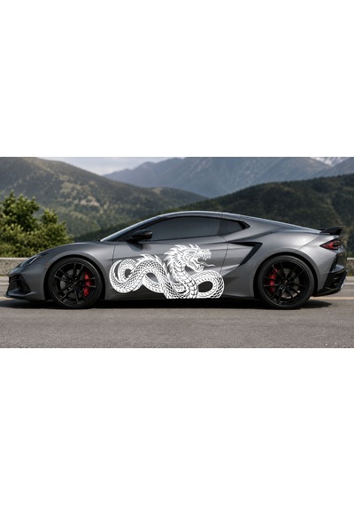 Ejderha Dragon Sticker - Araba Oto Motosiklet Karavan Sticker - 00237 25X11 Cm
