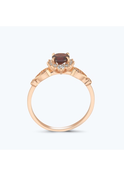 Altınbaş Pırlanta Garnet Taşlı Vintage Yüzük Pnf003pgrn-14k