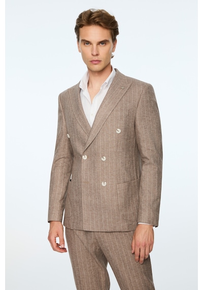Morven Erkek Kahve Keten Trend Çizgili Slim Fit Sivri Yaka Kruvaze Takım Elbise 26ys001004400 Kahve Morven Erkek Kahve Keten Trend Çizgili Slim Fit Sivri Yaka Kruvaze Takım Elbise 26ys001004400 Kahve