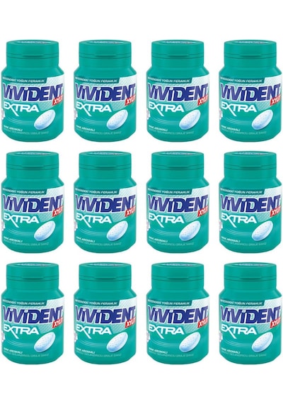 Vivident Xylıt Extra Nane Aromalı Şekersiz Tatlandırıcılı Draje Sakız 12 x 63 G