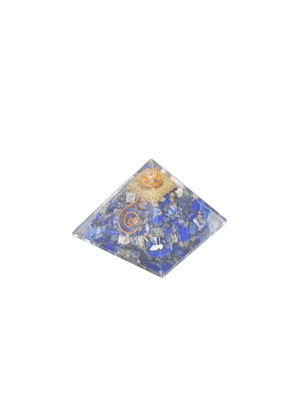 Hakiki Doğal Lapis Lazuli Taşlı Orgonit Piramit