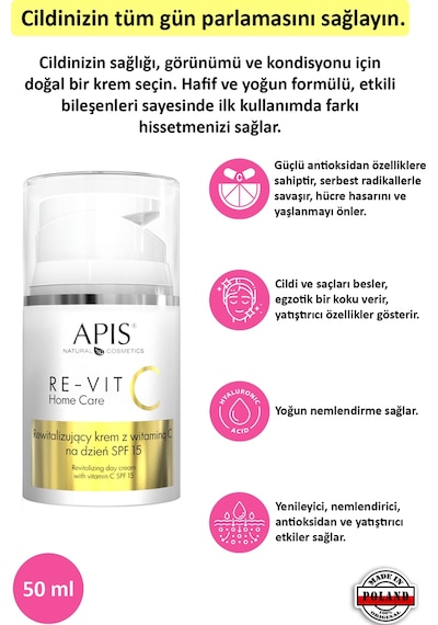 Apis Natural Günlük Nemlendirici Yüz Kremi SPF15 50 ML