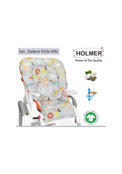 HOLMER Leke Tutmaz Organik Mama Sandalyesi Minderi & Kılıfı Max-T