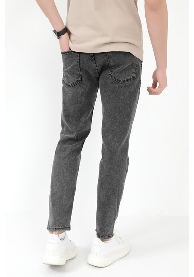 Giysa Erkek Skinny Jean Füme Kar Yıkama Düğme Kapamalı Likralı Kot Pantolon - 5602 Füme