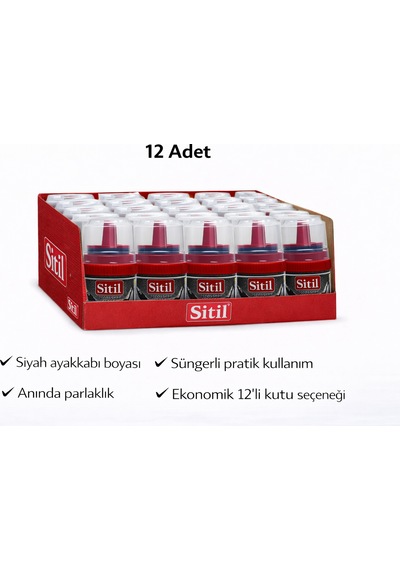 Vexor Sitil Classic Ayakkabı Boyası Siyah Parlatıcı Süngerli 12 Adet Beyaz