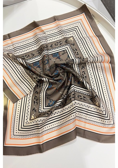Cardion Lunira Silk Twil İpek Eşarp Sunny Haki Yeşil