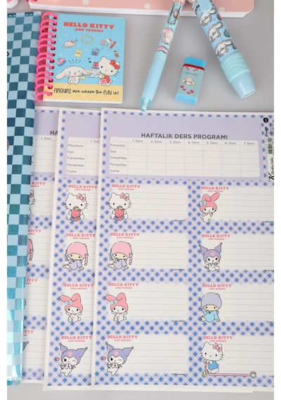 Sweet Bow Collection Lisanslı Cinnamoroll Stickerlı 2 Adet A4 Defter,çıtçıt Dosya,uçlu Kalem Seti Diğer