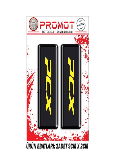 Damla Logo Pcx 125-150 Ön Maşa Kabartmalı 2'li Sticker 5 Nötr