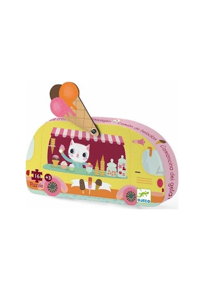 Djeco Dekoratif Puzzle 16 Parça Ice Cream Truck