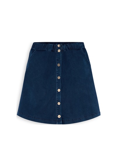 Denokids Kız Çocuk Midi Boy Denim Etek Renkli