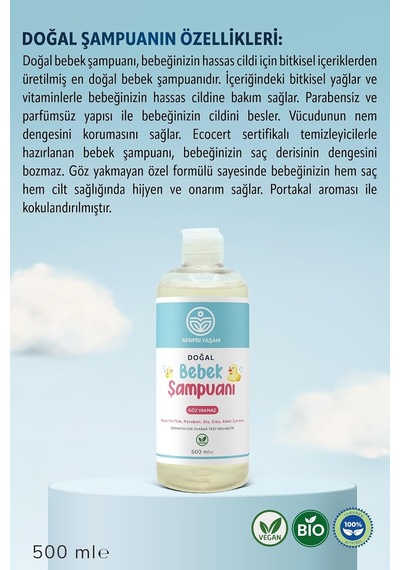 Doğal Bebek Şampuanı 500 Ml