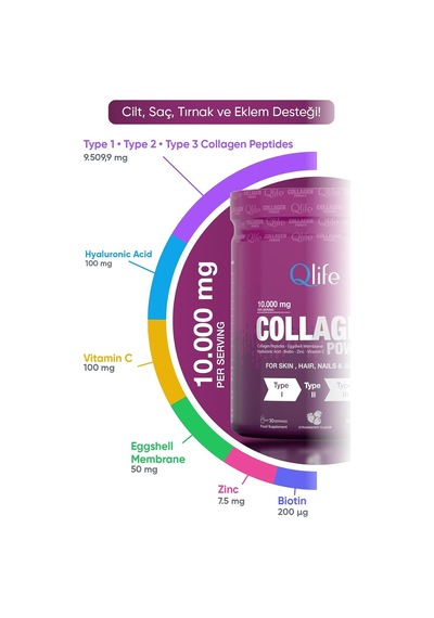 Collagen Powder Hidrolize Kollajen Tip 1-2-3 Kollajen Toz Form