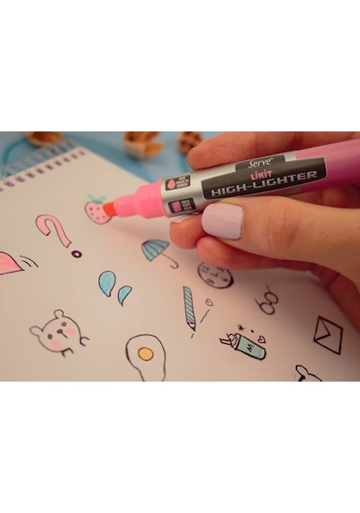 Serve Likit Pastel Kalem 6 Li 124-Pembe