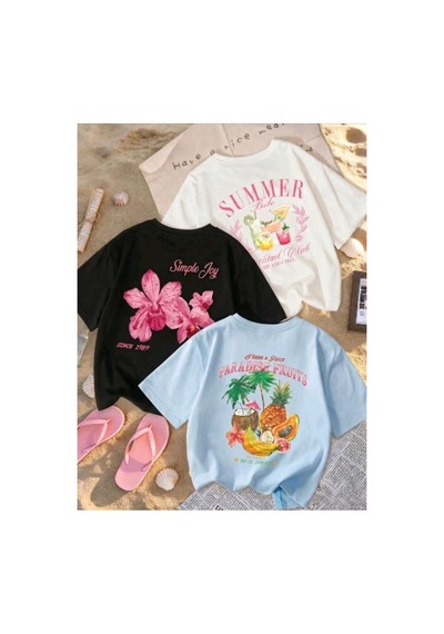 Stil-x Yeniz Sezon 3' Lü Takım Kız Çocuk Tshirt, Çok Renkli, %100 Pamuk Çok Renkli-1a Stil-x Yeniz Sezon 3' Lü Takım Kız Çocuk Tshirt, Çok Renkli, %100 Pamuk Çok Renkli-1a