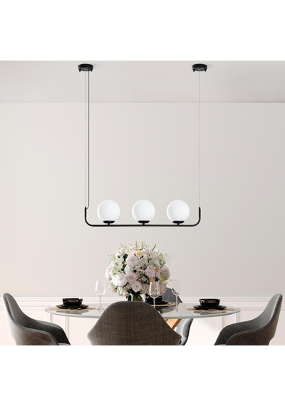 Şık Metal Gövdeyle Modern 3'lü Avize Mutfak Ve Salon İçin, Siyah-13715 Diğer