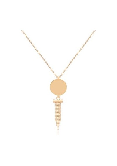 Diamond Line-Gülaylar - Sarı Altın 14 Ayar Plaka Kolye N11.25282