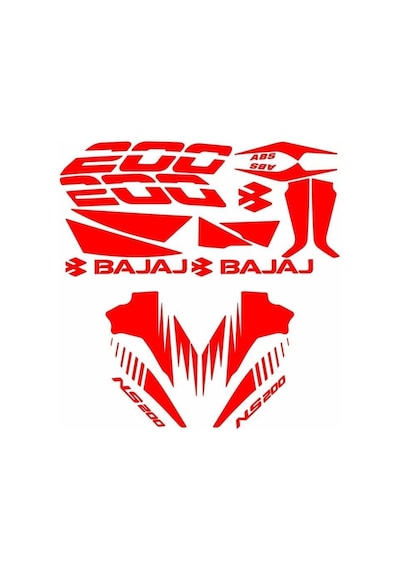 Bajaj Pulsar Ns200 Uyumlu Kırmızı Sticker Set