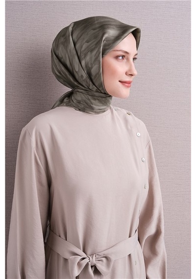 Armine Saf İpek Twill Eşarp 9630d 55 Zeytin Yeşili