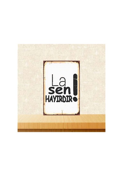La Sen Hayırdır 20-30 Cm Retro Ahşap Poster Çok Renkli - 743300412 Çok Renkli