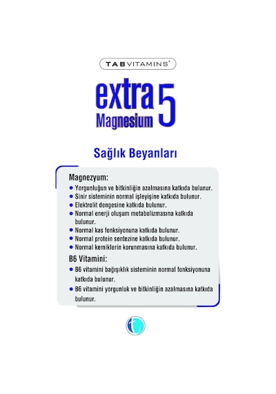 Tabvitamins Extra5 Magnesium 60 Tablet