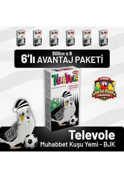 Televole Muhabbet Kuşu Yemi/bjk 300 G - 6 Adet