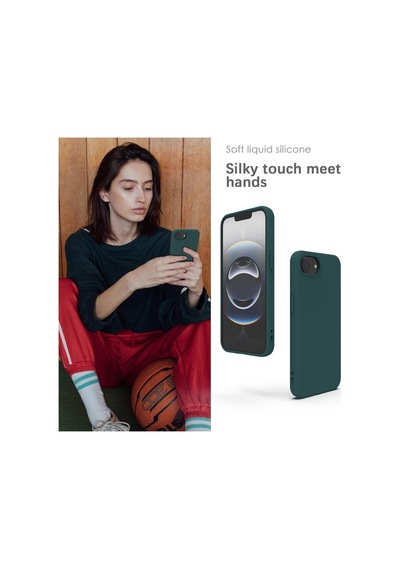 Apple iPhone 17e İle Uyumlu Telefon Kılıfı Kadife Iç Yüzey Soft Tasarım Lansman Kılıf Koyu Yeşil