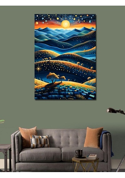 Kanvas Tablo Altın Yollar 70cmx100cm