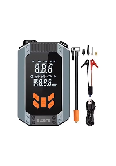 Tr St-9632d Taşınabilir Araç Lastik Şişirme Ve Starter Akü Takviye Seti, Sıyah
